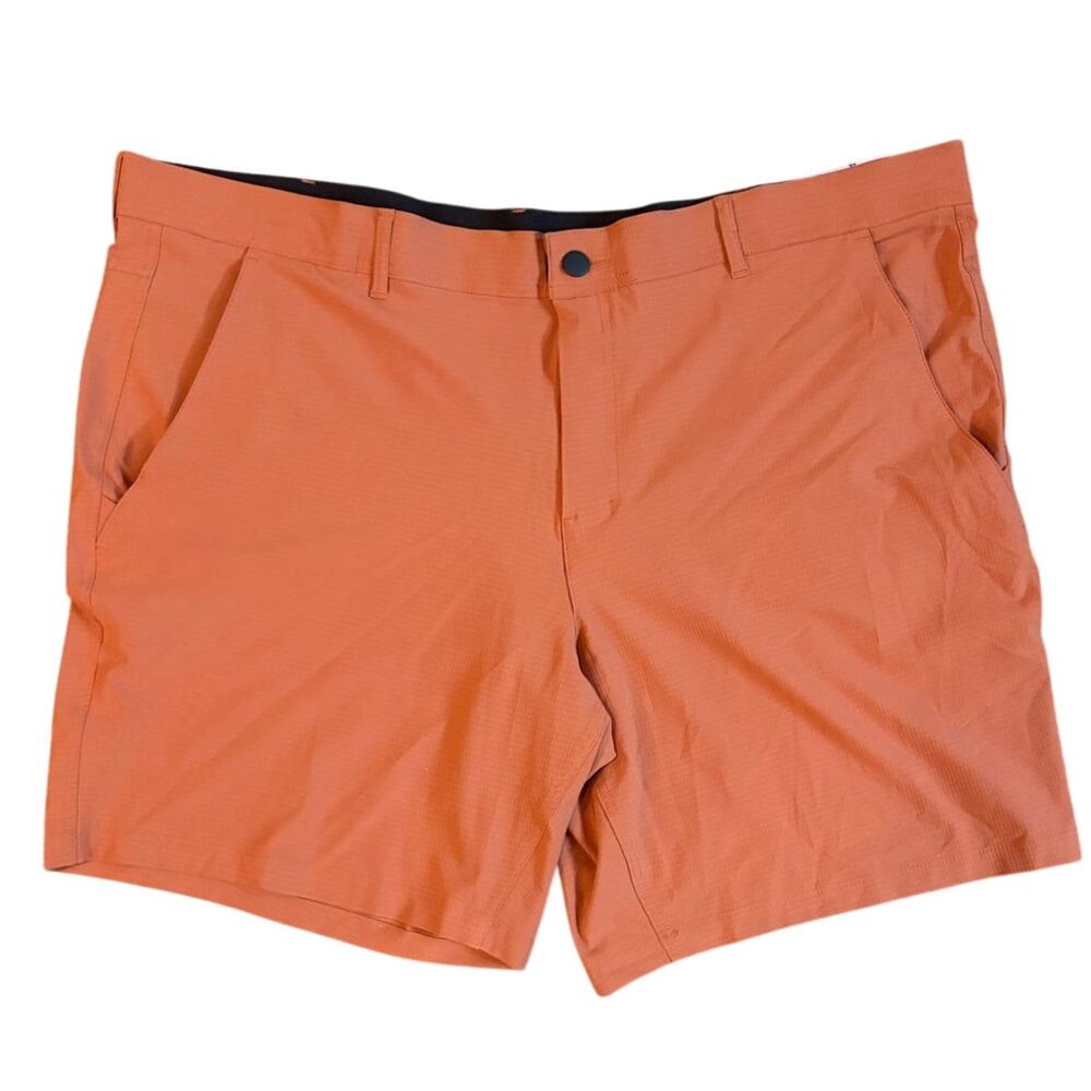 George Men's Synthetic Flat Front Shorts Orange‎ Size 40